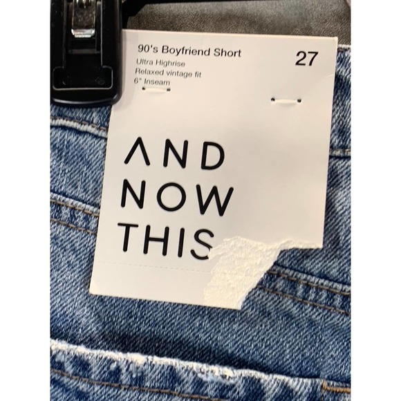 And Now This Women's Augie Distressed Ultra High-Rise 90's Boyfriend Shorts SZ27 - Picture 9 of 10